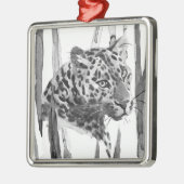 Portret van een jachtluipaard metalen ornament (Links)