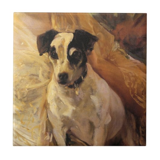 Portret van een Jack Russell Dog (Animal Art) Tegeltje (Voorkant)