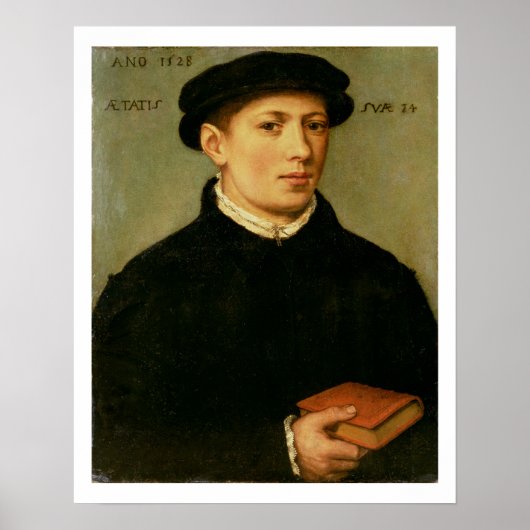 Portret van een jong Man, 1528 Poster (Voorkant)