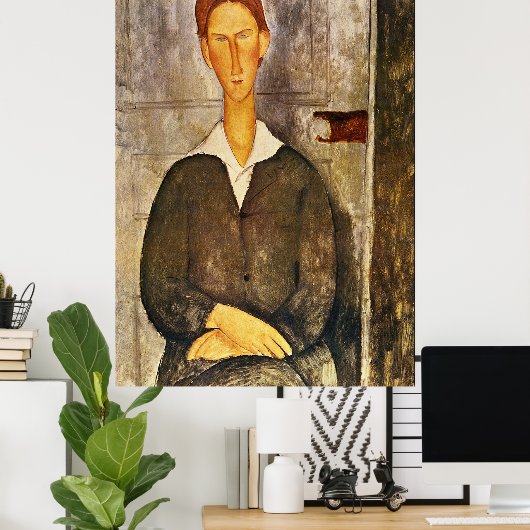 Portret van een jong Man - Amedeo Modigliani Poster (Thuiskantoor)