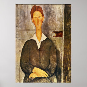Portret van een jong Man - Amedeo Modigliani Poster