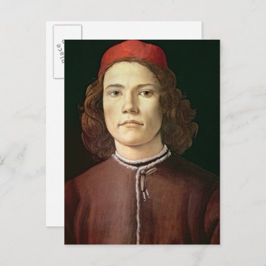 Portret van een jong Man, c.1480-85 Briefkaart (Voorkant / Achterkant)