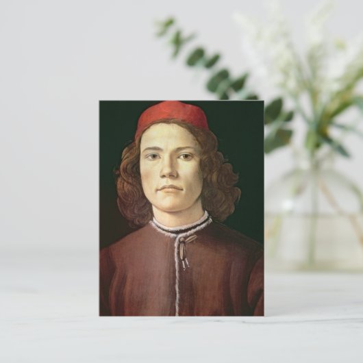 Portret van een jong Man, c.1480-85 Briefkaart (Staand voorkant)