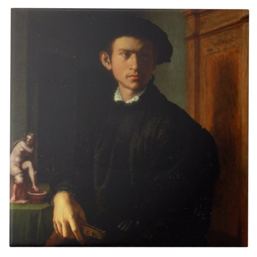 Portret van een jong man, c.1532-40 (olie op het p tegeltje (Voorkant)