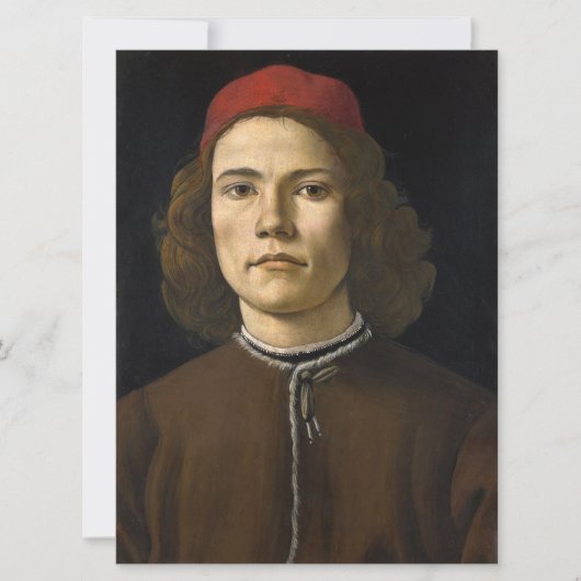 Portret van een jong Man (door Botticelli) Kaart (Voorkant)