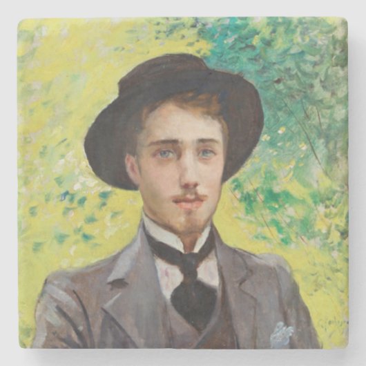 Portret van een jong Man (door Georges Rochegrosse Stenen Onderzetter (Voorkant)