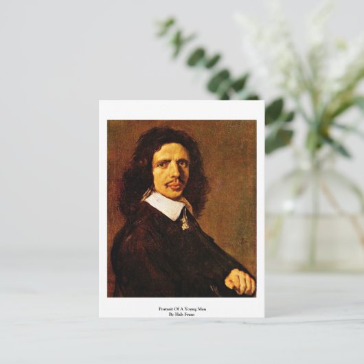 Portret van een jong Man door Hals Frans Briefkaart (Staand voorkant)