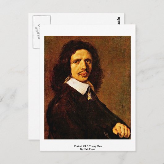 Portret van een jong Man door Hals Frans Briefkaart (Voorkant / Achterkant)