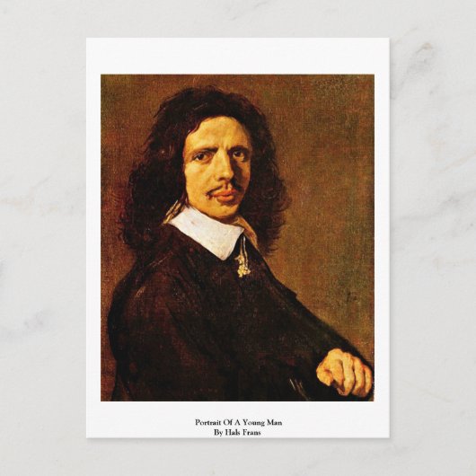 Portret van een jong Man door Hals Frans Briefkaart (Voorkant)