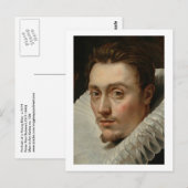 Portret van een jong Man door Rubens Briefkaart (Voorkant / Achterkant)