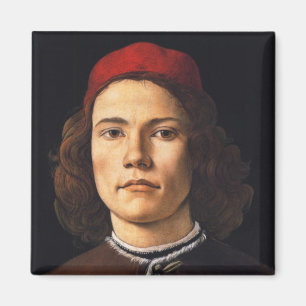 Portret van een jong Man door Sandro Botticelli Magneet