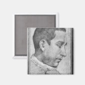 Portret van een jong man magneet (Voorkant / Achterkant)
