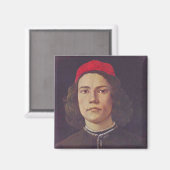 Portret van een jong man magneet (Voorkant / Achterkant)