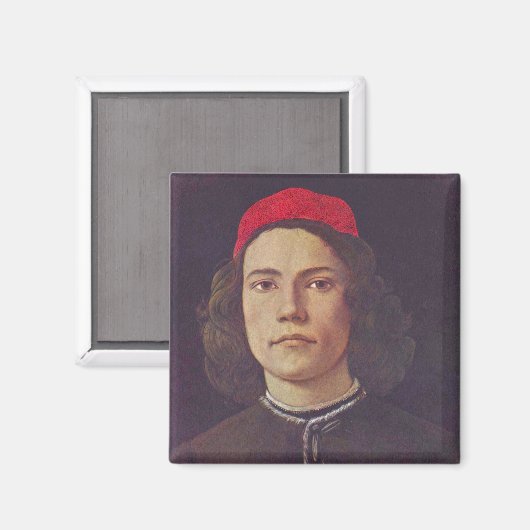 Portret van een jong man magneet (Voorkant / Achterkant)