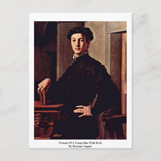 Portret van een jong Man met boek Briefkaart (Voorkant)