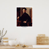 Portret van een jong Man met boek Poster (Keuken)