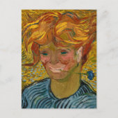 Portret van een jong Man met Cornflower, Van Gogh Briefkaart (Voorkant)