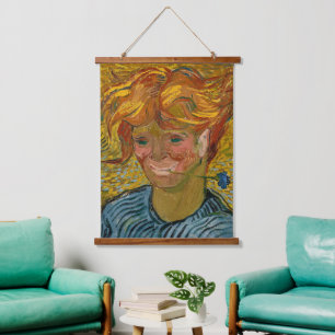 Portret van een jong Man met Cornflower, Van Gogh Hangend Wandkleed