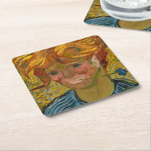 Portret van een jong Man met Cornflower, Van Gogh Kartonnen Onderzetters
