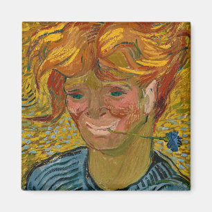 Portret van een jong Man met Cornflower, Van Gogh Magneet