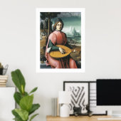Portret van een jong Man met een Lute Poster (Thuiskantoor)