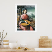 Portret van een jong Man met een Lute Poster (Keuken)