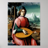 Portret van een jong Man met een Lute Poster (Voorkant)
