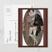 Portret van een jong Man met Rozen ovaal van Nicho Briefkaart (Voorkant / Achterkant)