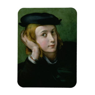 Portret van een jong Man (olie op het paneel) Magneet