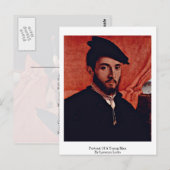 Portret van een jong Man van Lorenzo Lotto Briefkaart (Voorkant / Achterkant)