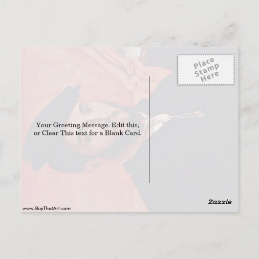 Portret van een jong Man van Lorenzo Lotto Briefkaart (Achterkant)