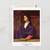 Portret van een jong Man van Titiaan Briefkaart (Voorkant / Achterkant)