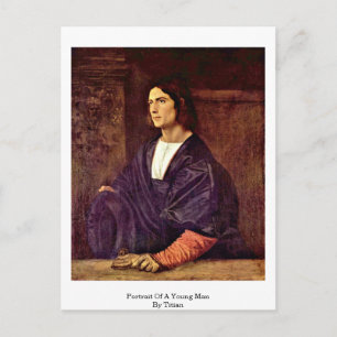 Portret van een jong Man van Titiaan Briefkaart