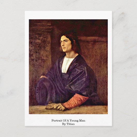Portret van een jong Man van Titiaan Briefkaart (Voorkant)