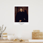 Portret van een jong Man van Titiaan Poster (Keuken)