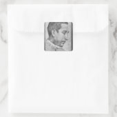 Portret van een jong man vierkante sticker (Tas)