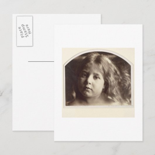 Portret van een jong meisje (albumine-afdruk van e briefkaart (Voorkant / Achterkant)