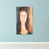 Portret van een jong meisje canvas afdruk (Insitu (Houten vloer))