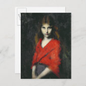 Portret van een jong meisje, de sjiiver briefkaart (Voorkant / Achterkant)