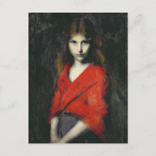 Portret van een jong meisje, de sjiiver briefkaart (Voorkant)