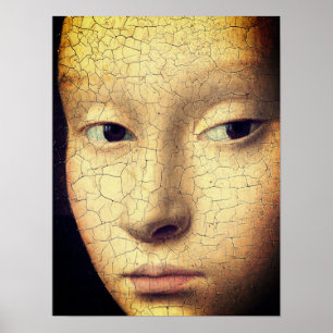 Portret van een jong meisje (detail) poster