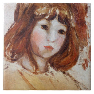 Portret van een jong meisje (door Berthe Morisot) Tegeltje
