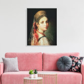 Portret van een jong meisje in Sarafan en Canvas Afdruk (Insitu (Woonkamer))