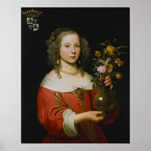 Portret van een jong meisje poster