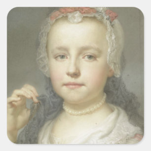 Portret van een jong meisje vierkante sticker