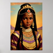 Portret van een jonge Afrikaanse prinses | AI Art. Poster (Voorkant)