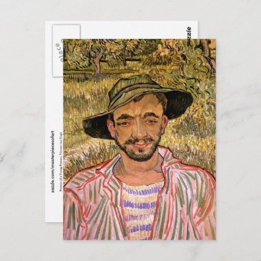 Portret van een jonge boer, Van Gogh Fine Art Briefkaart (Voorkant / Achterkant)