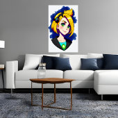 Portret van een jonge dame blond haar | AI Art Poster