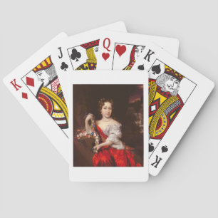Portret van een jonge dame (olie op doek) pokerkaarten