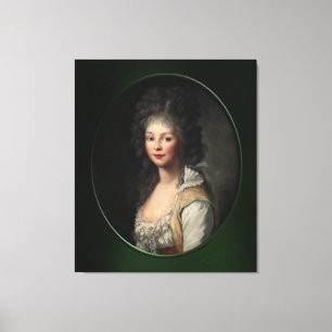 Portret van een jonge dame van Johann Tischbein Canvas Afdruk